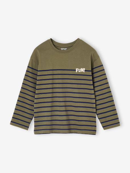 Garçon-Tee-shirt marinière garçon détail flocage velours