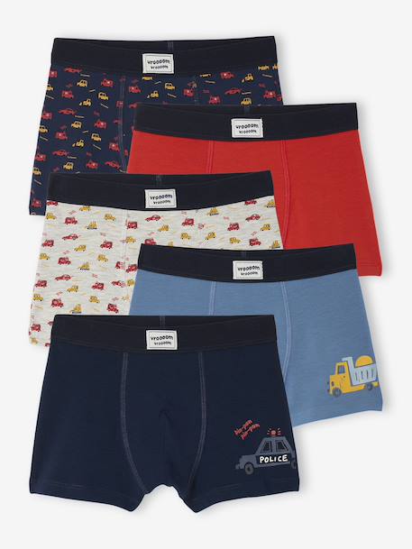Lot de 5 boxers voiture garçon double stone - vertbaudet enfant 