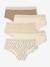 Set van 5 shorty's voor meisjes met luipaardprint en hartjes ecru - vertbaudet enfant 