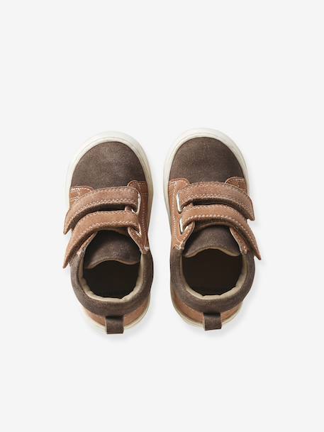 Babyslofjes van zacht leer met antislip blauw+bruin+chocoladebruin+felblauw+groen+jeansblauw+karamel+okergeel+saliegroen+veel bruin+zandbeige - vertbaudet enfant 