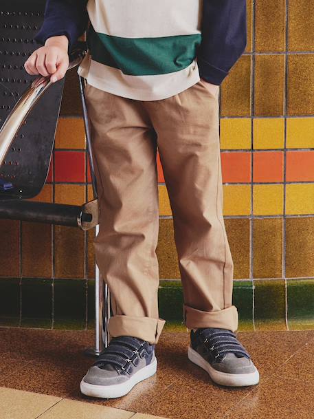 Pantalon garçon esprit chino coupe loose beige - vertbaudet enfant 