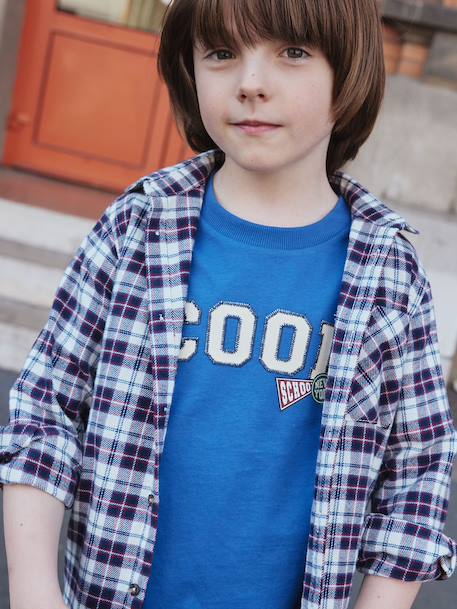 T-shirt garçon imprimé devant bleu - vertbaudet enfant 