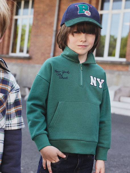 Casquette chaude « Baltimore » garçon en lainage et velours marine - vertbaudet enfant 