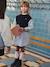 Robe-chemise fille effet 2 en 1 écru+gris chiné+marine - vertbaudet enfant 