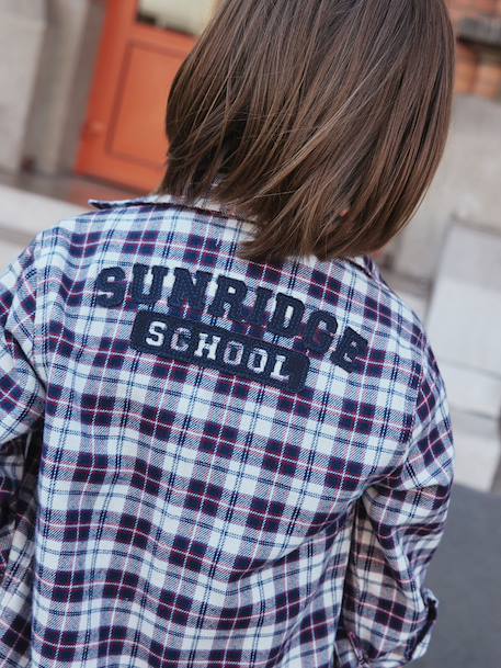 Geruit flanellen hemd voor jongens blauw, geruit - vertbaudet enfant 