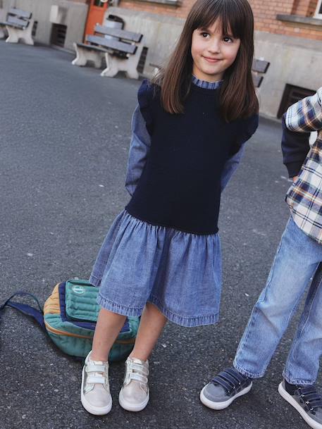 Robe 2 en1 fille marine - vertbaudet enfant 