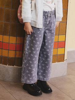 Pantalon fille large motifs fantaisie   - vertbaudet enfant