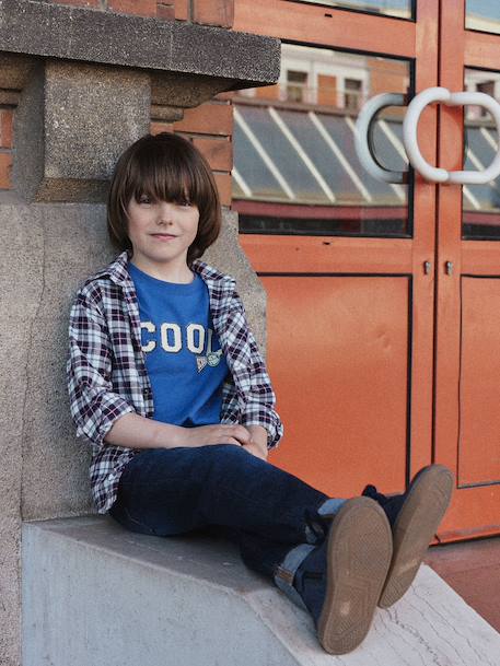 T-shirt garçon imprimé devant bleu - vertbaudet enfant 