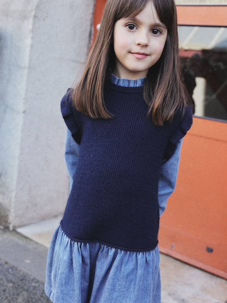 Robe 2 en1 fille marine - vertbaudet enfant 