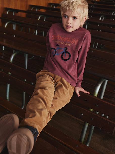 T-shirt manches longues floqué garçon bois de rose - vertbaudet enfant 