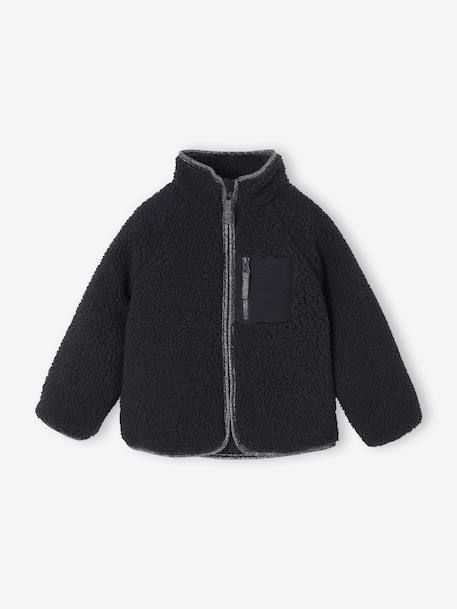 Sherpa meisjesvest antraciet+vanille - vertbaudet enfant 