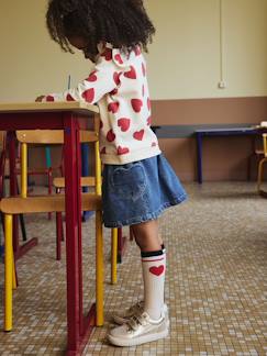 -Jupe en jean fille poches coeur 