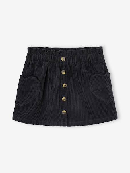 Fluwelen rok met zakjes hartjes antraciet+kaneel+zachtpaars - vertbaudet enfant 