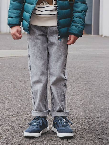 Wijde jongensbroek, eenvoudig aan te trekken gebleekt denim+grijs+ongewassen denim+stone+zwart denim - vertbaudet enfant 