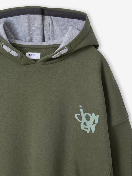 Sweat garçon à capuche kaki - vertbaudet enfant 