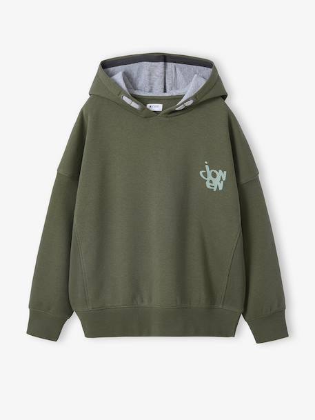 Sweat garçon à capuche kaki - vertbaudet enfant 
