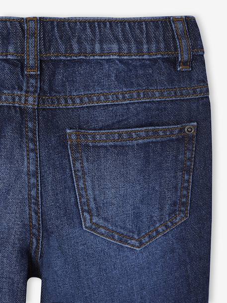 Elastische en verstelbare jeans met wijde pijpen ongewassen denim+stone - vertbaudet enfant 