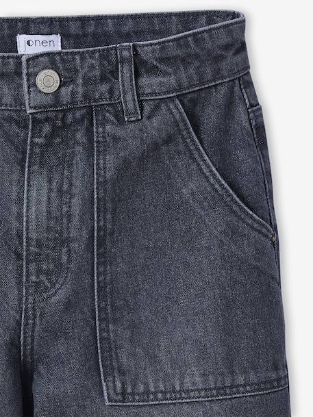 Wijde jeans met timmermanszakken voor meisjes JONEN denimgrijs+middenblauw - vertbaudet enfant 