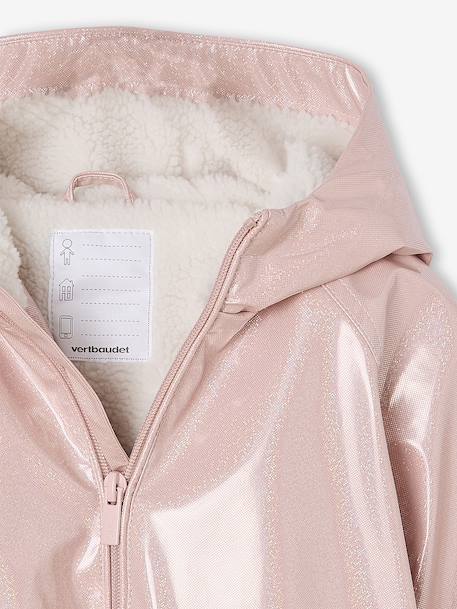 Coupe-vent fille effet brillant doublé rose pâle - vertbaudet enfant 