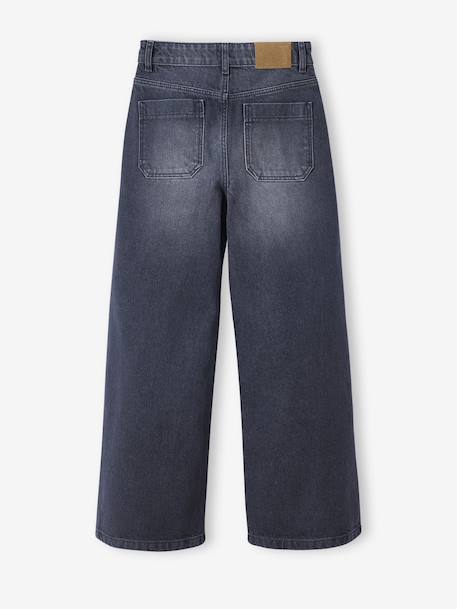 Wijde jeans met timmermanszakken voor meisjes JONEN denimgrijs+middenblauw - vertbaudet enfant 