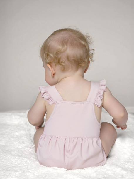 Salopette courte bébé en coton et lyocell lilas - vertbaudet enfant 