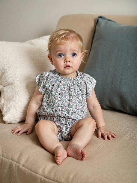 Blouse naissance imprimée petites fleurs écru - vertbaudet enfant 