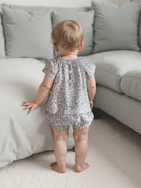 Blouse naissance imprimée petites fleurs écru - vertbaudet enfant 