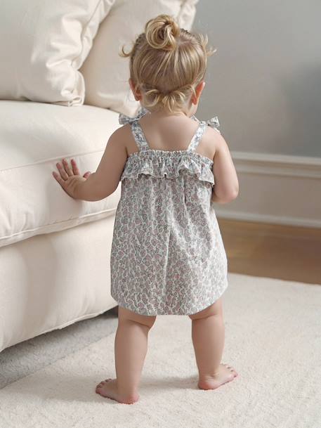 Ensemble naissance robe et bandeau imprimés écru - vertbaudet enfant 
