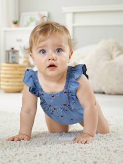 -Combishort bébé en denim léger 