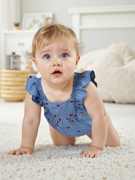 Bébé-Combishort bébé en denim léger 