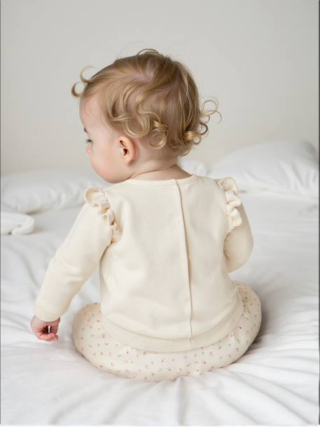 Set sweater en broek baby BEIGE CLAIR RAYE+gemêleerd blauw+lichtroze - vertbaudet enfant 