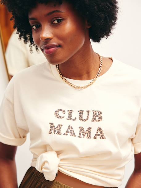 T-shirt de grossesse en coton biologique* personnalisable cappuccino+écru+kaki - vertbaudet enfant 