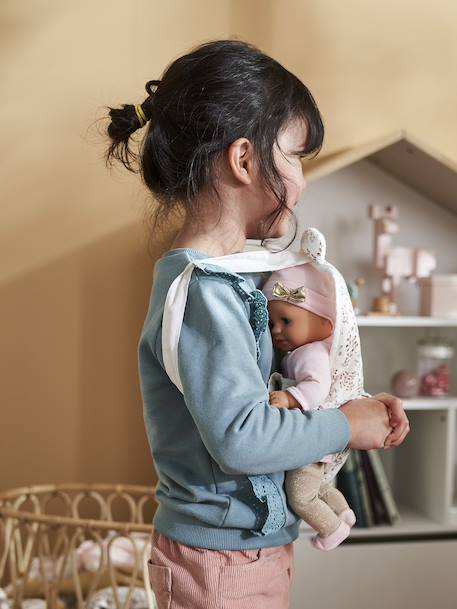 Porte-poupon en gaze de coton beige+rose - vertbaudet enfant 