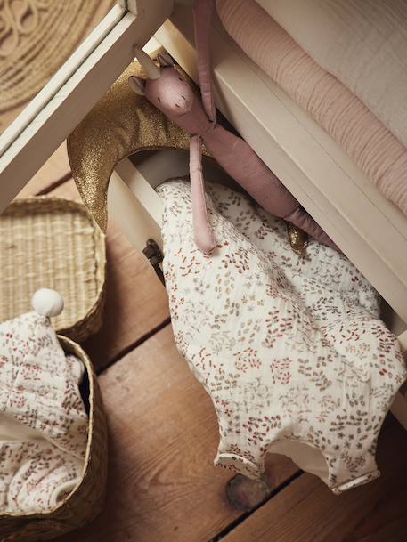 Trappelzak voor pop van katoen beige+ecru+rood - vertbaudet enfant 