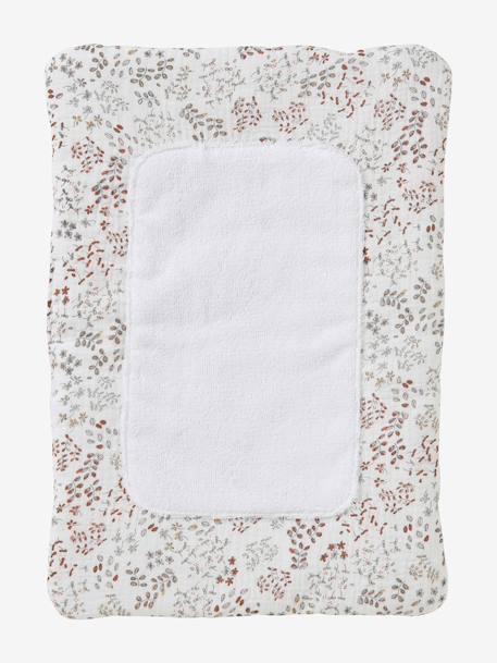 Matelas à langer pour poupon en gaze de coton beige+rose - vertbaudet enfant 