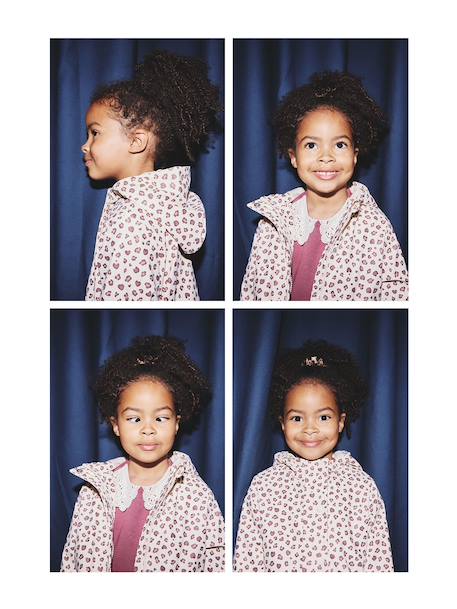 Ciré fille à capuche imprimé vanille+vert de gris - vertbaudet enfant 