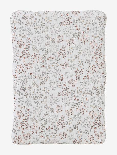 Matelas à langer pour poupon en gaze de coton beige+rose - vertbaudet enfant 
