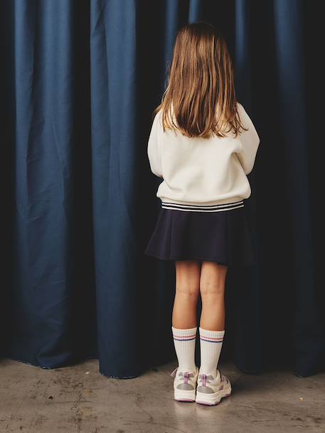 Sportieve sweater met tennisclub motief voor meisjes ecru - vertbaudet enfant 