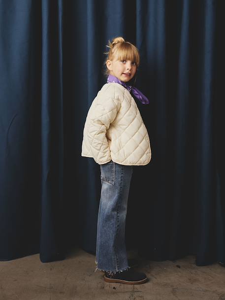 Parka fille à capuche 3 en 1 parka + veste matelassée bois de rose+marine - vertbaudet enfant 