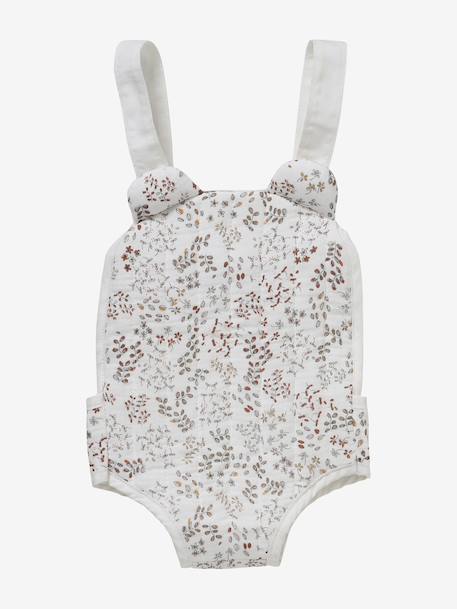 Porte-poupon en gaze de coton beige+rose - vertbaudet enfant 