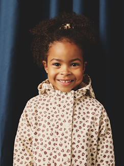 Meisje-Mantel, jas-Bedrukte meisjesregenjas met capuchon