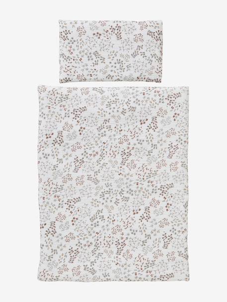 Couette + oreiller poupon en gaze de coton beige+jaune+rose - vertbaudet enfant 