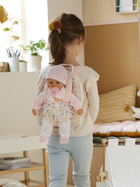 Sac à dos porte poupon blanc+écru+rouge - vertbaudet enfant 