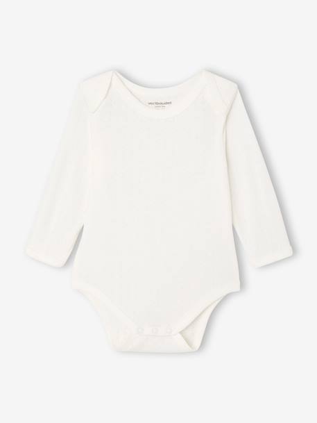 Lot de 3 bodies naissance en maille pointelle et interlock écru - vertbaudet enfant 