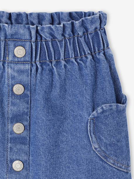 Spijkerrok met hartvormige zak voor meisjes gebleekt denim+ongewassen denim - vertbaudet enfant 