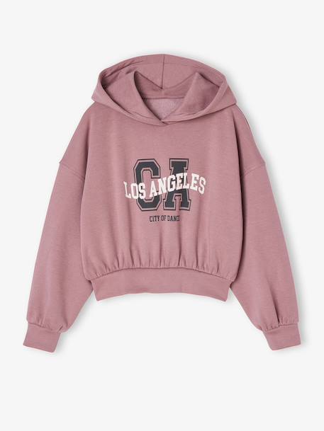 Ensemble sport sweat à capuche + jogging large fille vieux rose - vertbaudet enfant 