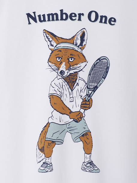 Tee-shirt manches longues garçon Renard écru - vertbaudet enfant 