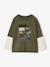 T-shirt effet 2 en 1 garçon kaki - vertbaudet enfant 