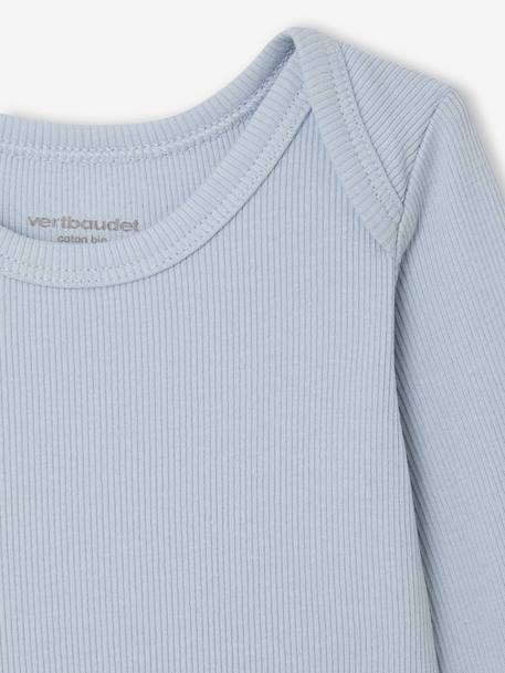 Set van 3 body's voor pasgeborenen van ribgebreide en interlock stof hemelsblauw - vertbaudet enfant 