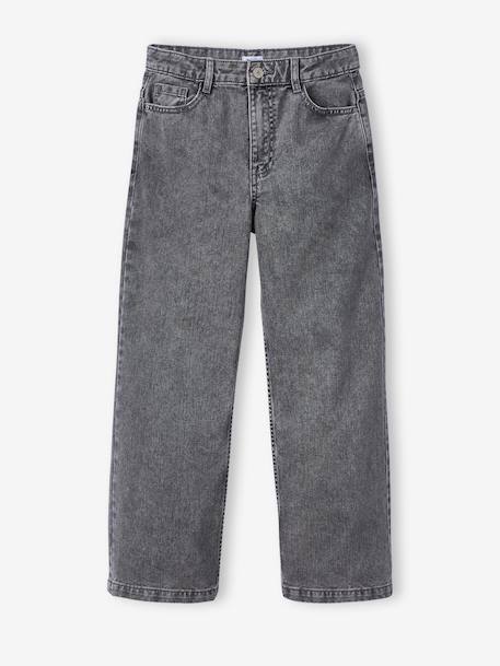 Jean droit fille bleu foncé+bleu moyen+denim gris - vertbaudet enfant 